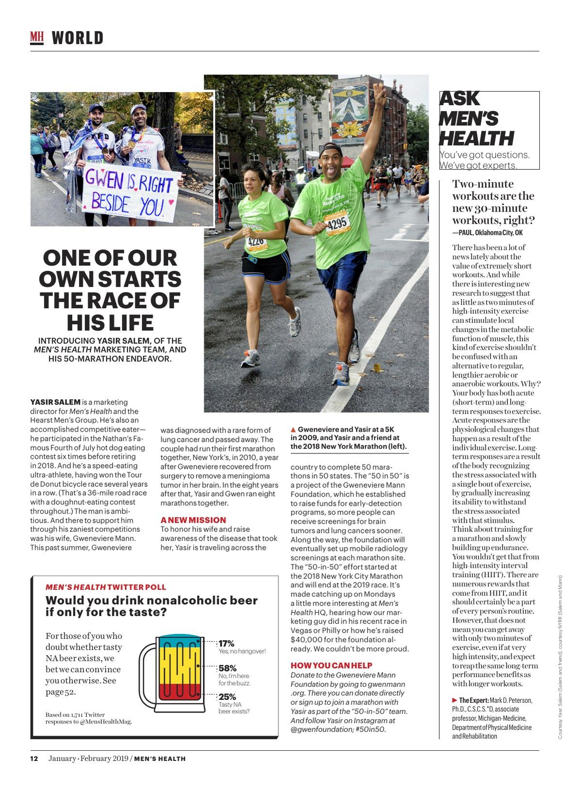 Men's Health page: One of our own starts the race of his life