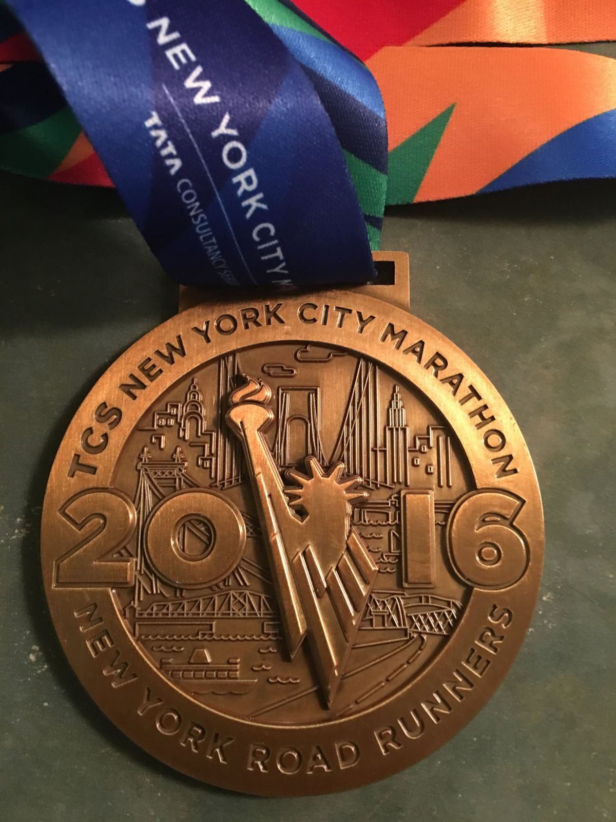 2016 TCS New York City Marathon finisher medal