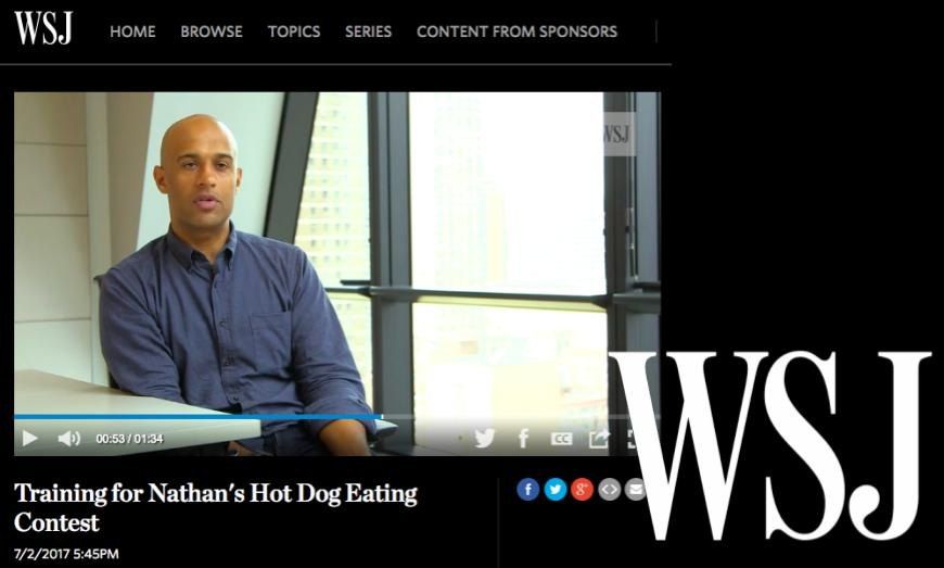 Wall Street Journal video still: Training for Nathan's Hot Dog Eating Contest