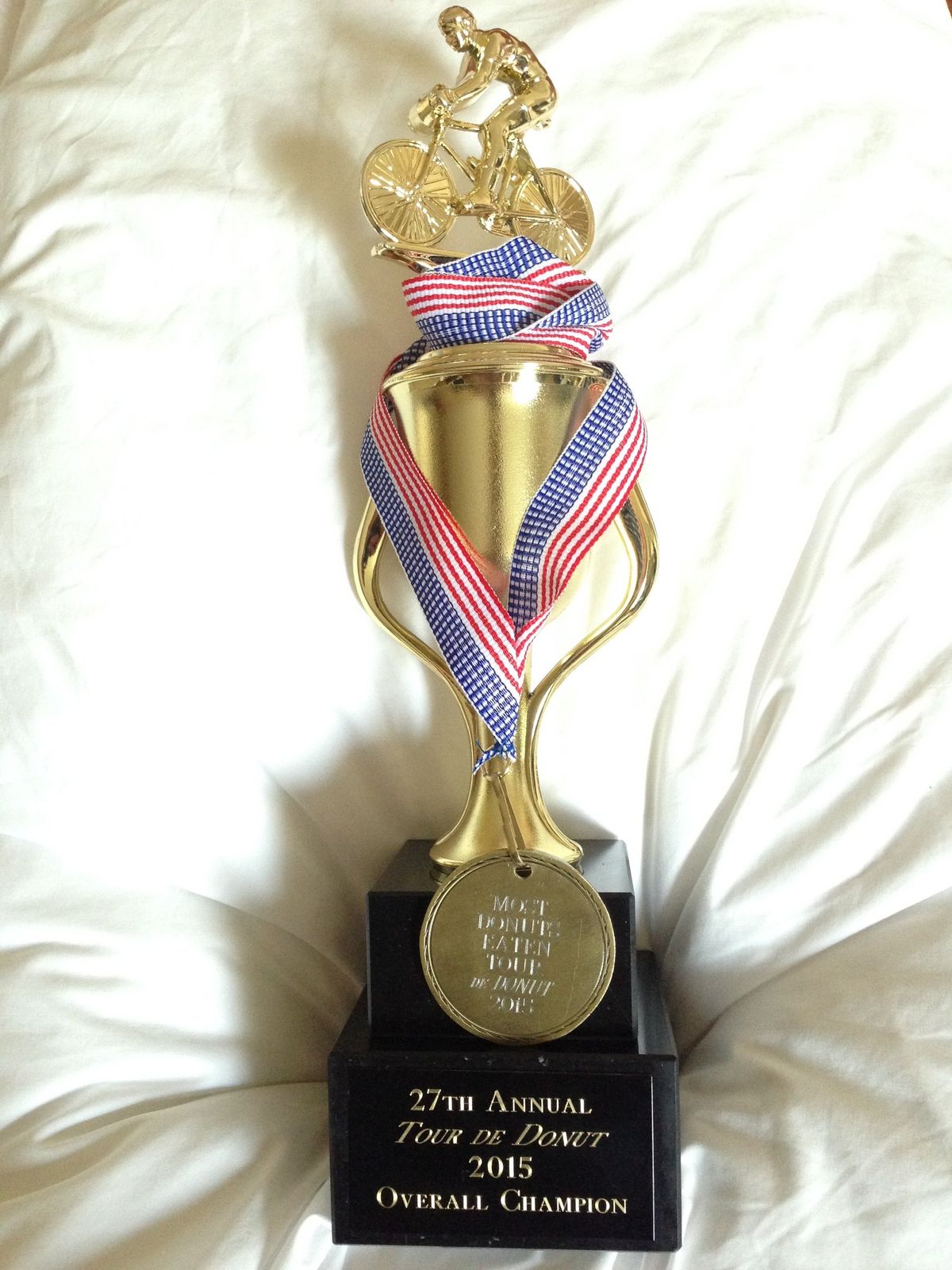27th Annual Tour de Donut 2015 Overall Champion trophy